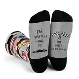 Moguri Rennwagen/Sportwagen Neuheitssocken, DO NOT DISTURB I'M WATCHING F1. Geburtstagsgeschenk, Sportgeschenk, Geschenk für Familienfreunde. Herren Damen Socken