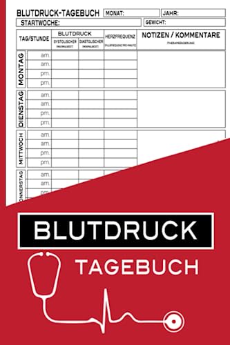 Blutdruck-Tagebuch: Kontrolliere deine Herz-Kreislauf-Gesundheit: Taschenbuch im Format 6x9 Zoll mit 108 Seiten zur Aufzeichnung und Überwachung von ... (Gesundheit und Wohlbefinden, Band 2)