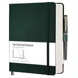 JIANTA Notizbuch A5 Dotted mit Stift, Notizbuch A5 Leder Bullet Journal mit 320 nummerierten Seiten, Innentasche, Kunstleder Hardcover 100gsm Papier A5 Journal zum Schreiben/Zeichnen, 14,5 x 21 cm