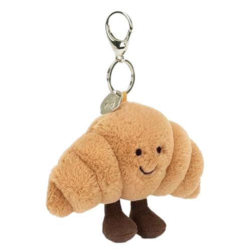BinXiaoQin Croissant Schlüsselanhänger,Croissant Kuscheltier Bag Charms,Schlüsselanhänger Plüsch,Plüsch Kuscheltier Croissant Anhänger Tasche,Plush Keychain Taschenanhänger
