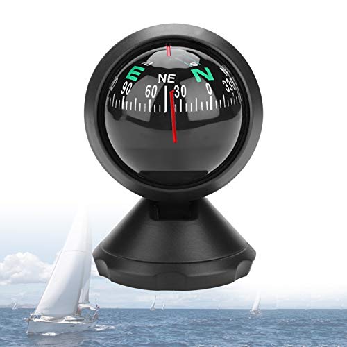 Bootskompass, Autokompass, Armaturenbrett, Kompass, Digitale Navigation, Kompass, Marinekompass, schwarz, geeignet für Bootsfahrzeuge