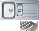 VBChome Spüle Küche 98 x 50 cm Edelstahl Einbauspüle ohne Loch für Armaturen Küchenspüle - Leinenstruktur Matt Alveus Line 10 Spülbecken Camping 1,5 Becken Ablaufgarnitur