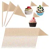 100 Stk Leere Zahnstocher Flaggen,Cupcake Zahnstocher Flaggen,Kraftpapier Flagge Zahnstocher,Flaggenpicker,Zahnstocher Papierfähnchen,Cupcake Fähnchen,Klein DIY Cocktail Zahnstocher,für Kuchen Buffet