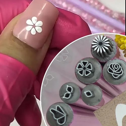 Boluoboluomi Nagel-Stempel-Stift, 6 Stück Nagel-Stempel-Werkzeug-Set, Nagel-Stempel-Stift für DIY Nageldesigns, Nagel-Stempel-Werkzeug für Frauen und Mädchen, Nagel-Stempel-Platte Nagel-Werkzeug.