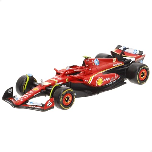 Burago Ferrari SF-24 Charles Leclerc #16 2024 - Realistisches Modellauto im Maßstab 1:43, gefahren von Charles Leclerc, offizielle Ferrari-Lizenz, empfohlenes Alter ab 3 Jahren