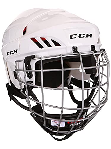 CCM 50 Helm Combo Senior, Größe:L, Farbe:Weiss
