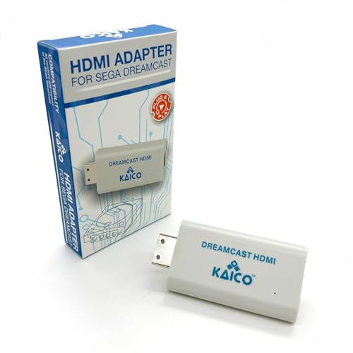 Kaico Sega Converter für Dreamcast auf HDMI - Plug & Play SEGA HDMI Adapter für Sega Dreamcast von Kaico - Sega Dreamcast VGA HDMI Kabel auf Dreamcast - Bestes AV auf HDMI Kabel für Sega Dreamcast