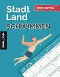 Stadt Land Schwimmen - Quiz Geschenk für Schwimmsport-Fans & Schwimmer: Spielblock mit 35 Blatt Din-A4 (Seiten zum Ausschneiden)