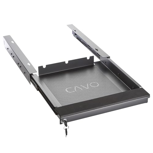 CAVO Laptop Schreibtischschublade abschließbar 380 x 446 x 55 mm schwarz Tischschublade für den Unterbau von SOTECH