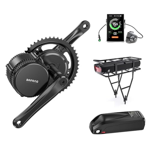 Bafang Mittelmotor mit E-Bike-Batterie (optional) - BBS02B BBS01B BBS-HD 250W 350W 500W 750W 1000W Mittelantriebs-Kit, 48V 52V Elektrofahrrad-Umrüstkit mit LCD-Anzeige für 68 73 100 120mm Fundament