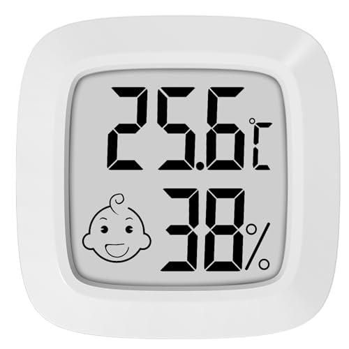 OPPERD Mini Thermo-Hygrometer Thermometer, Digitales Zimmerthermometer, Indoor-Thermo-Hygrometer, Schlafzimmer, Mit Temperatur- und Feuchtigkeitsüberwachung-gelten Babyzimmer, Lager, Keller, Autos