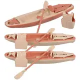 Toyvian 3 Stück Plastikboot-Ornamente 19 5 cm Kajak-Spielzeug-Paddel-Kanu-Modell Für Geburtstagskuchendekoration Bürotischdekoration