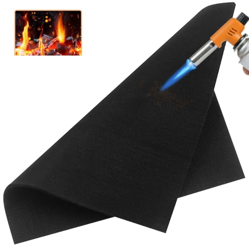 BEENNA Feuerfeste Unterlage, 50x50 cm Hitzeschutzmatte Hitzebeständig bis zu 1000°C, Hitzebeständige Unterlage aus Carbonfaserfilz Ideal für Brandschutz und Hitzebeständigkeit