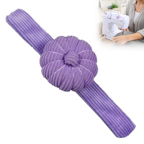 Bavooty Nadelkissen Für Das Handgelenk,Nähen Handwerk Nadelkissen,Nadelkissen Wearable,Nadelkissen Handgelenk Tragbar,Originalität Kürbisform Stoff,Für Nähen Quilten Nadelarbeit,Lila