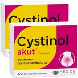 Cystinol akut Sparset 2x 100 Dragees - bei Blasenentzündung & Harnwegsinfektion - akut & antibakteriell - pflanzlich - ohne Antibiotika