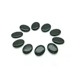 Windfulogo 10 Stk. Professionelle kleine Massage Heiß Massagesteine Hot Stone Set Natürliche Lava beheizte Steine Basaltwärmer Rock für Spa, Massagetherapie 1,18 x 1,57 x 0,31 Zoll Schwarz