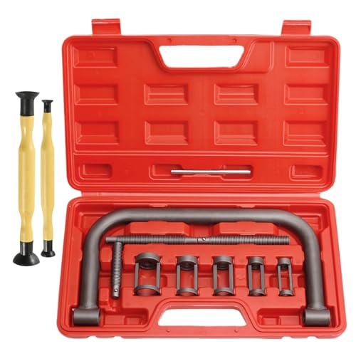 QZQUFJ 12 Stück Ventilfederspanner Werkzeug Kit, Federspanner, Ventilfederspanner, Eine Geschmiedete Stahlstruktur Annehmen, Ventilfederkompressor-Entferner, für Kfz Auto Motorrad Autos Vans