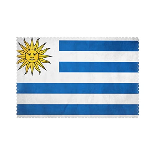 Tischsets 4 Teilig Uruguay-Flagge Tischset Kinder Hitzebeständig Platzset 4Er Set, Für Haushalt, Dinnerpartys, Küche, 30x45cm