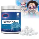 Chlor MultiTabs 5 in 1,Chlortabletten für Pool,langsamlösliche Chlortabs für die Poolpflege,Sichere und Effiziente Poolpflege,200g