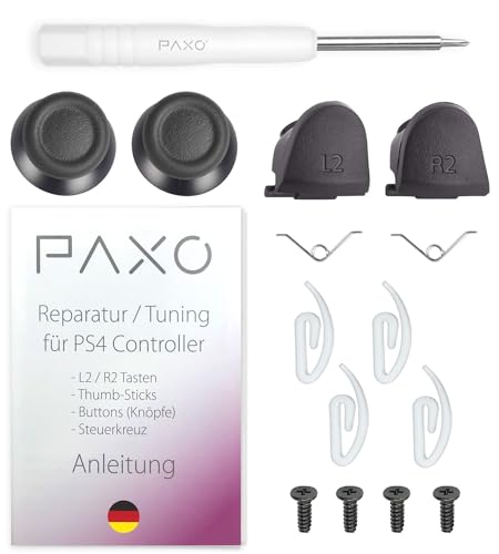 PAXO PS4 Controller Reparatur Set/Kit für L2 & R2 Tasten und Thumb Sticks, incl. ausführlicher Anleitung