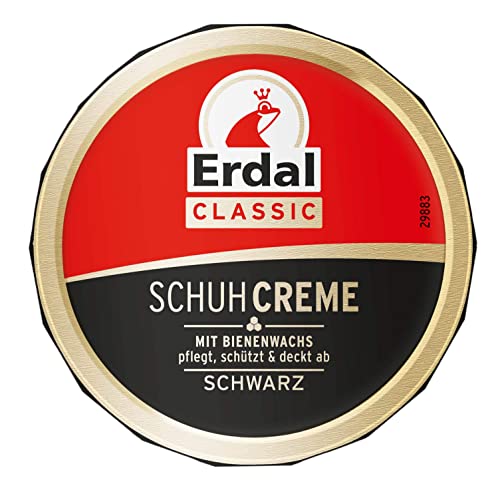 Erdal 75 ml Erdal Dose Classic Schuhcreme mit Bienenwachs Schwarz mit pflegenden Ölen, pflegt, schützt und frischt die Farbe auf, 1er Pack 1 x 75 ml Schwarz