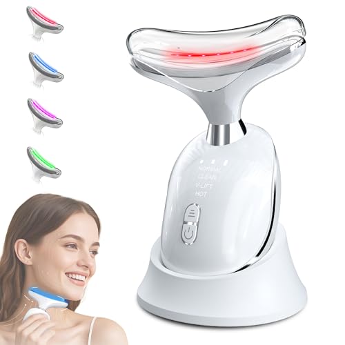 Yeerain Gesichtsmassagegerät Gegen Falten, EMS Gesichtsmassage Massagegerät mit 4 Modi, 45℃ Hautstraffung Face Lifting Gerät Beauty Massager für Damen Herren