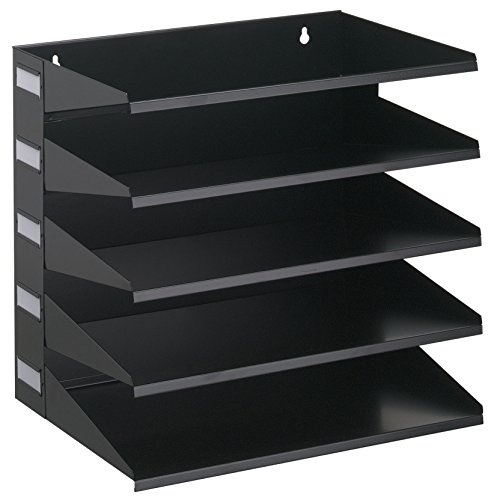 Durable Sortierreck (mit 5 Ablagefächern), für Tisch oder Wand, schwarz, 336001