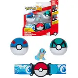 Bandai - Pokémon – Gürtel Clip 'N' Go – 1 Gürtel, 2 Poké-Balls und 1 Figur Schurke 5 cm – Zubehör zum Verkleiden als Pokemon-Trainer – Gürtel Schlamper – Spielzeug für Kinder ab 4 Jahren JW3161