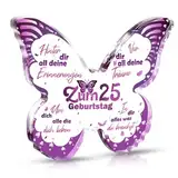 25 Geburtstag Frau,Geschenke zum 25 Geburtstag - 5 Zoll Acryl Schmetterling Deko,25. Geburtstag für Freundin,Geburtstagsgeschenk,Geschenke für Frauen Geburtstag,Geschenk Frauen Geburtstag (25)