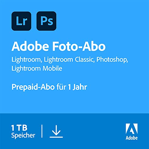 Adobe Creative Cloud Foto-Abo mit 1TB: Photoshop und Lightroom | 1 Jahreslizenz | PC/Mac Online Code & Download