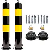 Stahl-Sicherheitspoller 2er-Pack mit 8 kostenlosen Ankerbolzen, abnehmbare Auffahrt und Gehweg-Poller