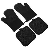 UTHCLO Ofenhandschuhe Schwarz - Nicht Isolierte Handschuhe - Küchenofenhandschuh - Hitzebeständiger Handschuh - Geschäft