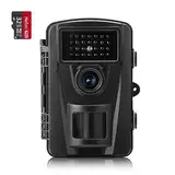 Coolife Jagdkamera, 28 MP, 1520P, HD, Auslösegeschwindigkeit 0,2 s und 27 Infrarot-LEDs, 940 nm, Nachtkamera, IP66, wasserdicht und staubdicht, mit Karte 32 G (schwarz)