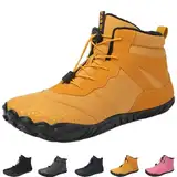 Barfußschuhe Damen Winter, Barfussschuhe Damen Herbst, Wasserfest Gummistiefel Barfuss Schuhe Herren (Gelb, Erwachsene, Damen, 42, Numerisch, EU Schuhgrößensystem, M)