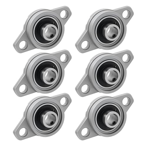 6 Stück KFL000 Flanschlager,Stehlager 10mm,Zinklegierung Kugellager Lagerblock,Selbstausrichtend Stehlager Rhombische Flanschlager,Stehlagereinheit Kugellager für 3D Drucker