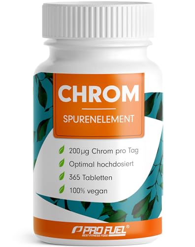 Chrom Picolinat 365x Tabletten mit 200 mcg Chrom - optimal hochdosiert - normaler Blutzuckerspiegel und Makronährstoff-Stoffwechsel – ohne Zusätze - laborgeprüft mit Zertifikat - vegan