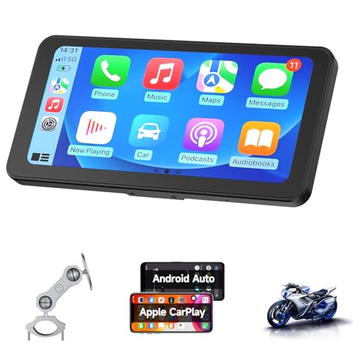 Spedal CL871 6.25" Motorrad CarPlay & Android Auto Bildschirm, Ganzkörper Wasserdicht, GPS Navigation für Motorrad, Bluetooth, Siri/G00gle Assistent