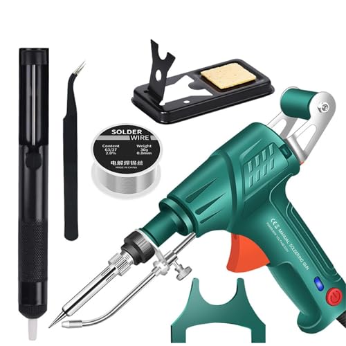 Innenbeheizte industrieller schnellheizlötkolben,Internally Heated Industrial Welding Tools, 2025 Neu Automatische Schweißpistole Tragbares Einhand-Schweißgerät Robust Zum (Grün)