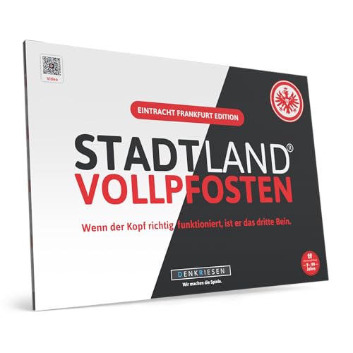 DENKRIESEN - Stadt Land VOLLPFOSTEN® – Eintracht Frankfurt Edition | DIN A4 Spielblock | Ab 9 Jahren | Stadt Land Fluss | Familienspiel | Fanartikel | Partyspiel | Geschenk | Spaß