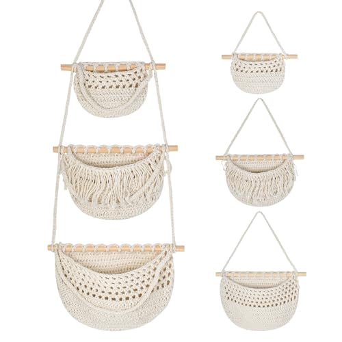Dokeno Hängender Wandtasche Organizer, Wand Hängetasche Hängende Tasche Aufbewahrungstasche Hängeorganizer Tür Wand Hängender Organizer Wand Hängen Tasche für Kinderzimmer (Beige1)