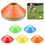 Miayical Fussball Hütchen Set, 15 Stück Runde Markierungshütchen, Hütchen Fussball, Markierungshütchen Hütchen farbig, Zubehör für Fußball & Slalomtraining, Kegel Trainingszubehör & Fußballzubehör