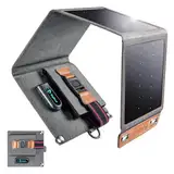 BigBlue 14W Solar Ladegerät Tragbar, Taschengröße Solarpanel 1-Port USB(5V/2,4A) & IPX4 wasserdichte Taschenladegerät Solarpanel für Reisen, Camping und Garten