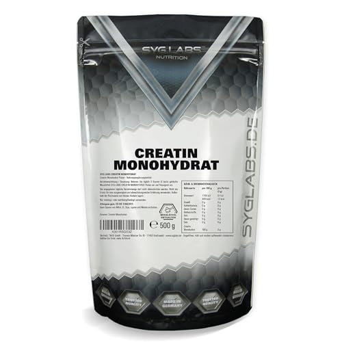 Creatin Monohydrat Pulver - 500g - reines Creatine Monohydrat - vegan - ohne Zusätze