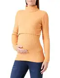 MAMA.LICIOUS Damen MLSUNIVA June L/S Knit TOP Strickpullover, Golden Ochre/Detail:Melange, Large