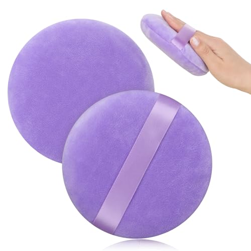 Puderquaste Körperpuder, 10,5 cm Runde Puderquaste Groß Ultraweich Waschbar Puderquastes für Körperpuder Wiederverwendbar Powder Puff Groß Puderquastes Lose Puderquasten Nass und Trocken Puderdose