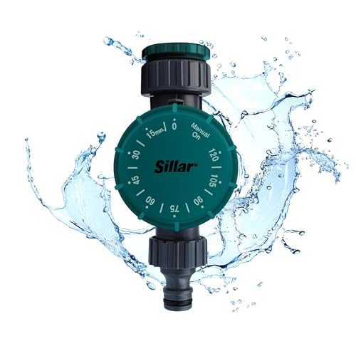 Sillar Bewässerungsuhr, Automatische Zeitschaltuhr Wasserhähne für 1" und 3/4", Bewässerungsprogrammierer für den Garten, Automatischer und Manueller Bewässerungstimer