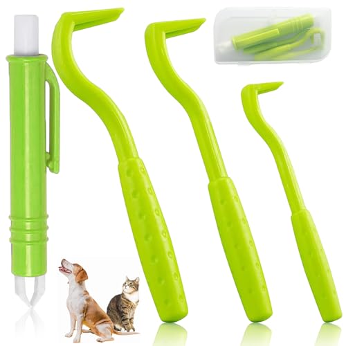 SiHuiTu 3 Stücke Zeckenentferner Werkzeuge für Hunde, Schmerzlos Zeckenentfernungswerkzeug, Multifunktionales Zeckenentferner-Kit für Hund Katzen Kaninchen, Ideale Zeckenhaken für Tiergeschäft
