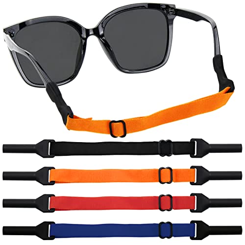 ZORRA 4 Stück Brillenband, Verstellbarer Sportbrillenband Anti Rutsch Kein Schwanz Brillenbänder, Brillenband Herren Damen Kinder für Sportbrille Sonnenbrille Lesebrille Brille Schutzbrille (4 Farben)