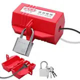 Waschmaschinen Schloss Stecker Schloss Stromstecker Schutzbox mit Schloss Abschließbar, Steckersafe mit Vorhängeschloss, Rot Stecker Safebox für Netzstecker für Waschmaschinen Safes Netzkabel.