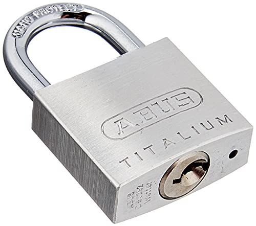 ABUS Vorhängeschloss Titalium AB64TI/30 - Schlosskörper aus Spezial-Aluminium - gehärteter Stahlbügel - ABUS-Sicherheitslevel 4 - Silber, Grau, 30mm